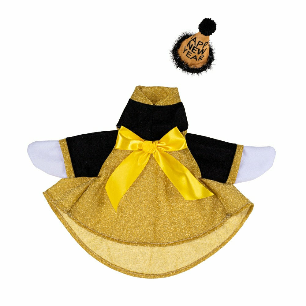 Plow & Hearth Giddy The Goose, Metal Porch Statue With Happy New Years Dress Outfit, 21"H