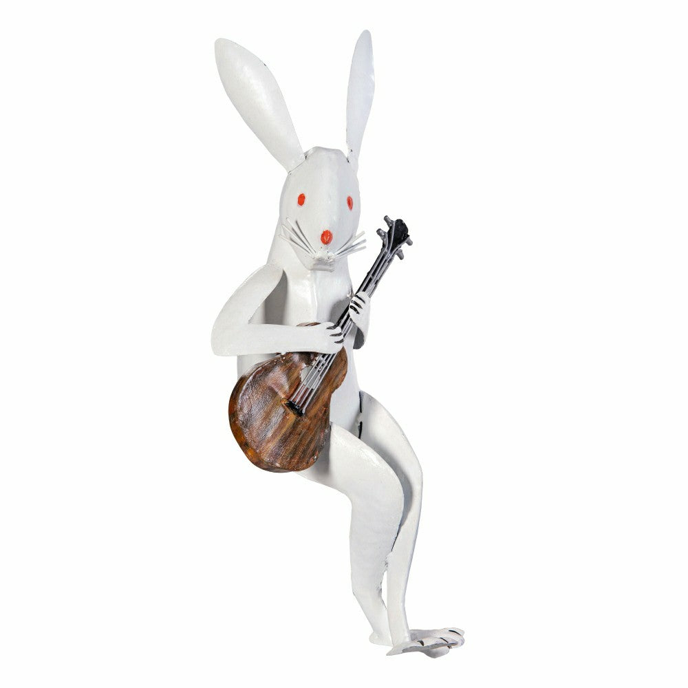 Plow & Hearth Guitarist Rabbit Garden Statue