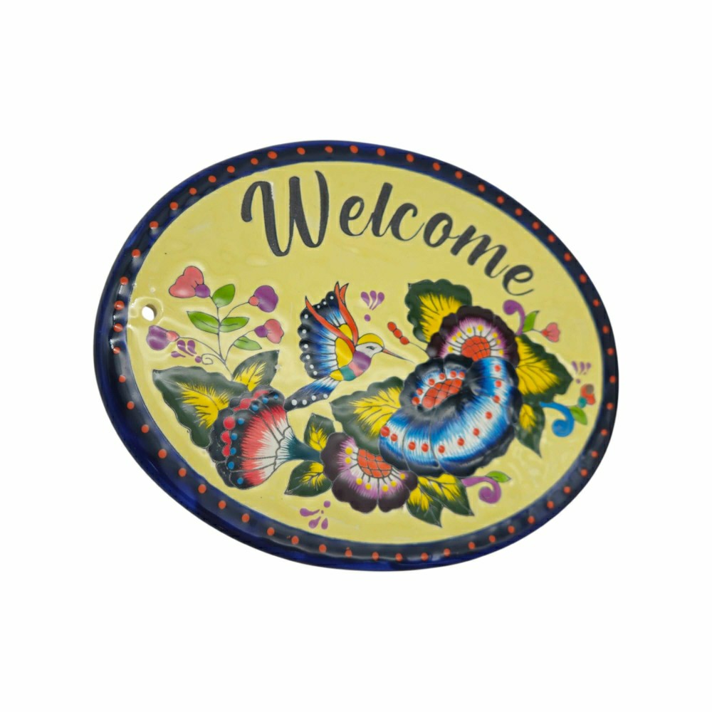 Plow & Hearth Colorful Talavera Welcome Plaque