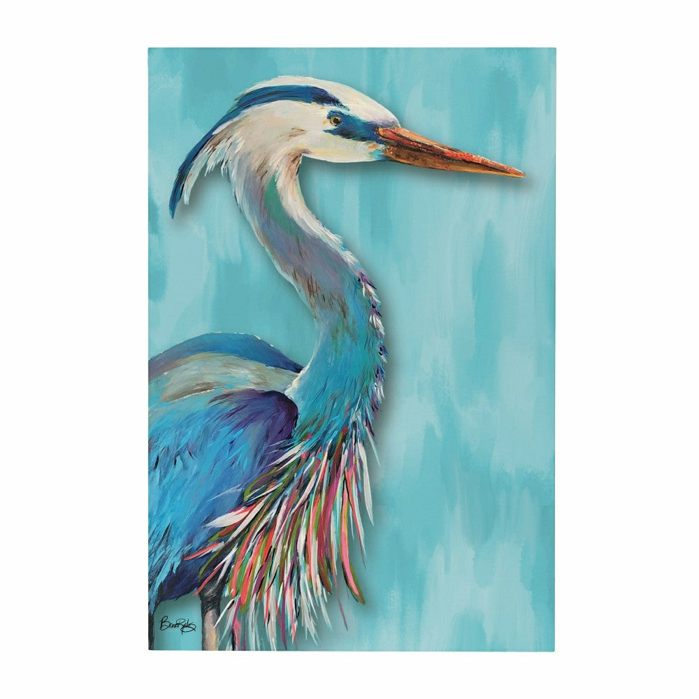 Plow & Hearth Seaside Retreat Indoor Wood Wall Décor, Heron, 24"x16"