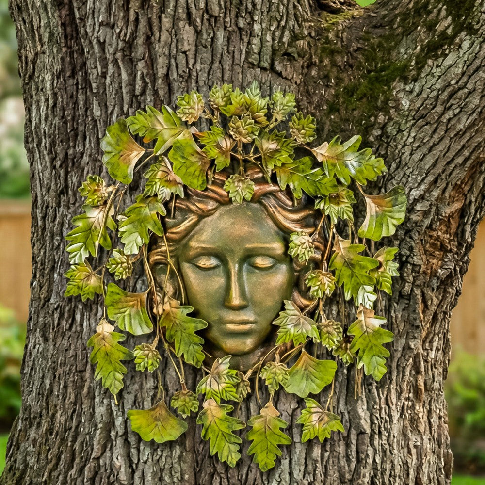 Plow & Hearth Green Floral Nymph Metal Wall Décor