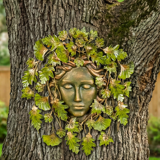 Plow & Hearth Green Floral Nymph Metal Wall Décor