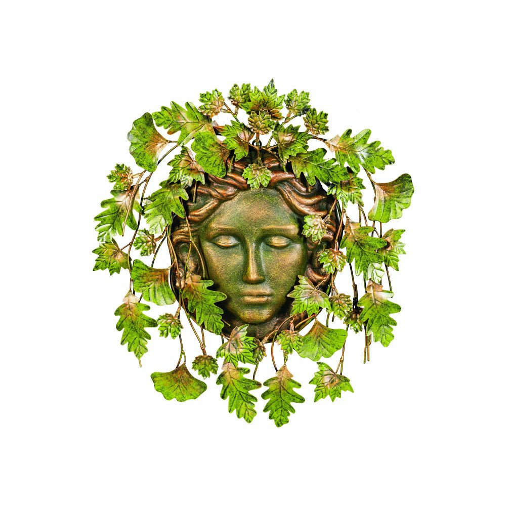 Plow & Hearth Green Floral Nymph Metal Wall Décor