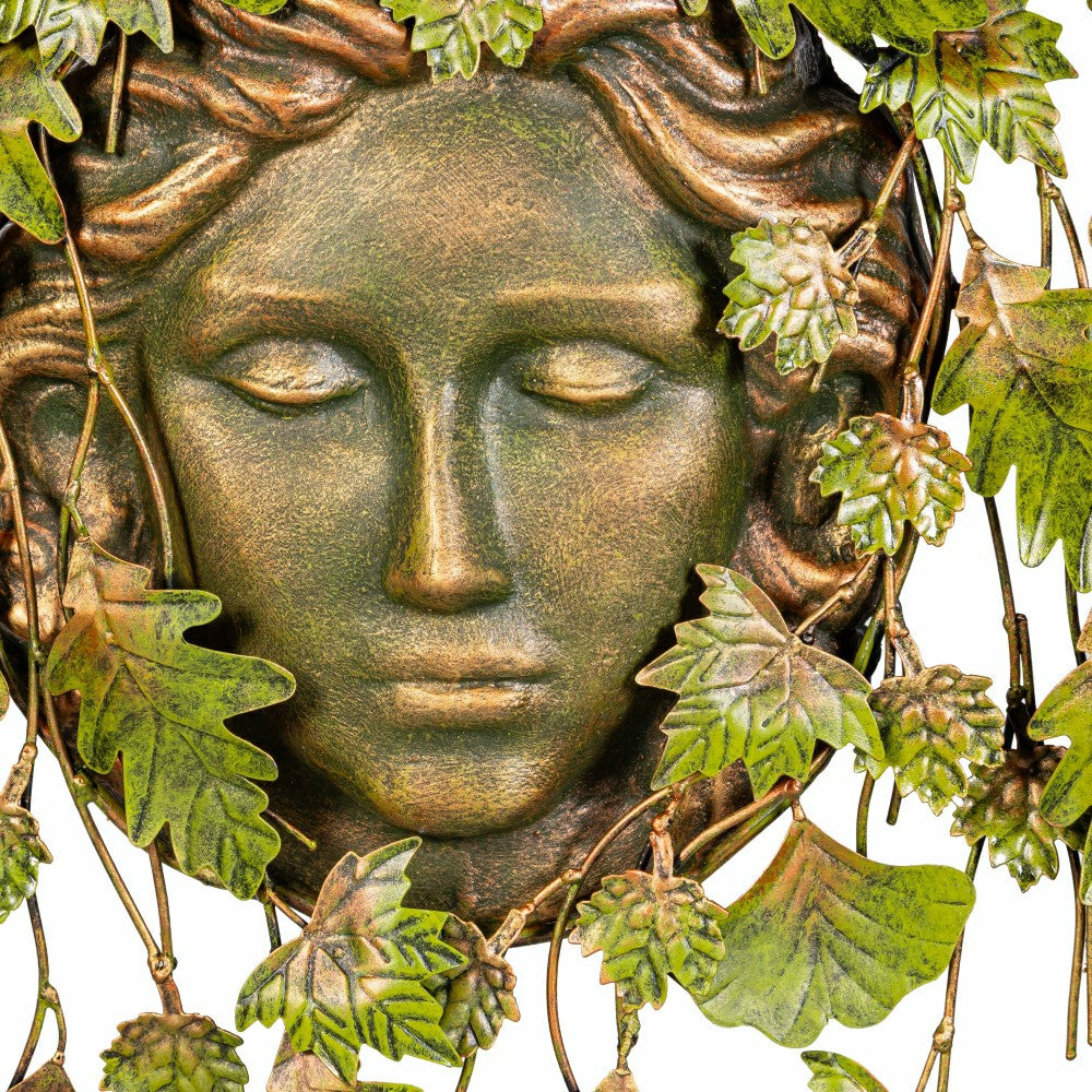 Plow & Hearth Green Floral Nymph Metal Wall Décor