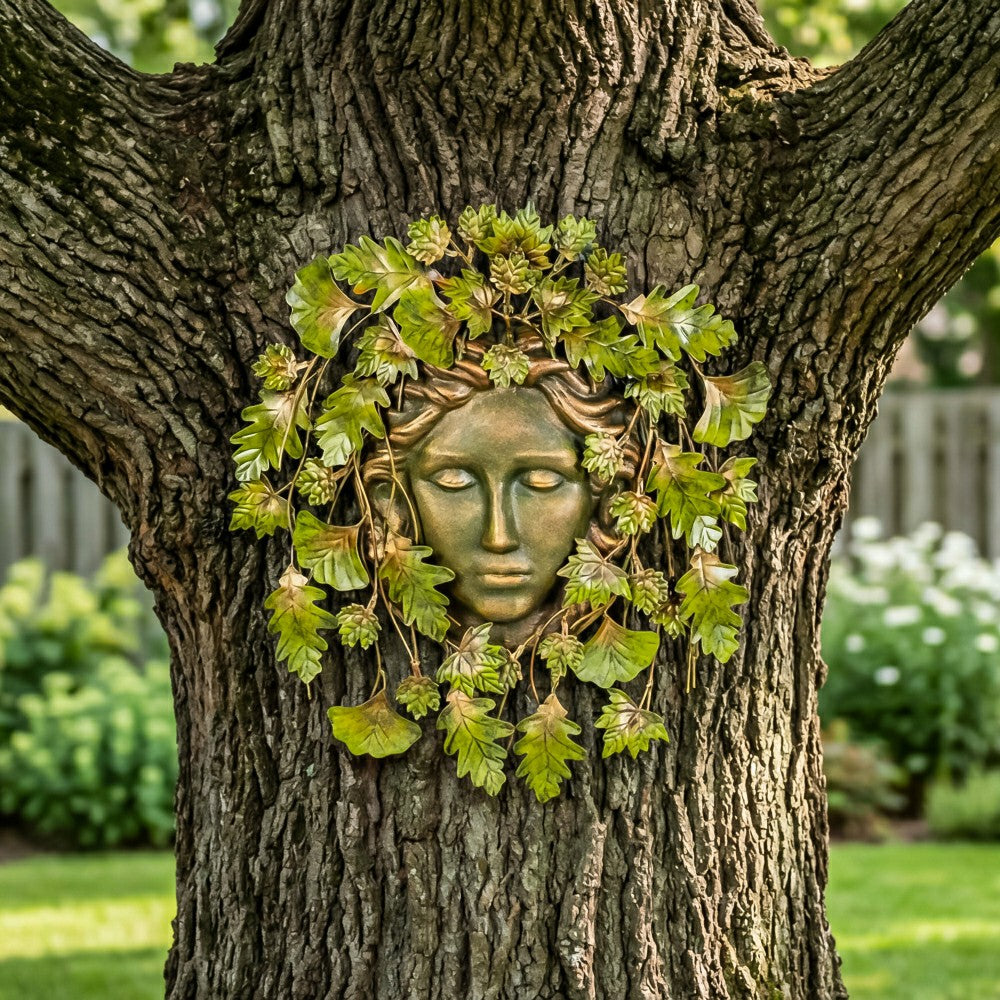 Plow & Hearth Green Floral Nymph Metal Wall Décor