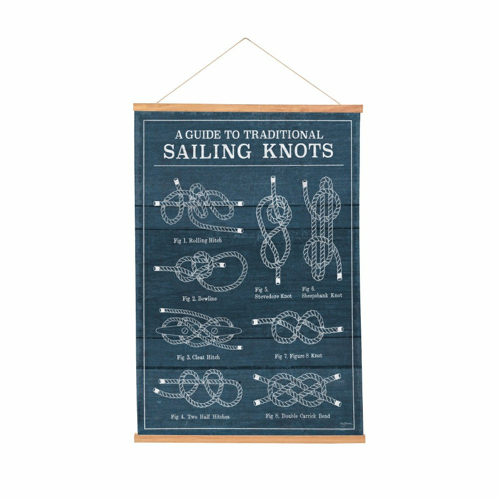 Plow & Hearth Seaside Retreat Indoor Wall Décor Canvas Tapestry, Sailing Knots