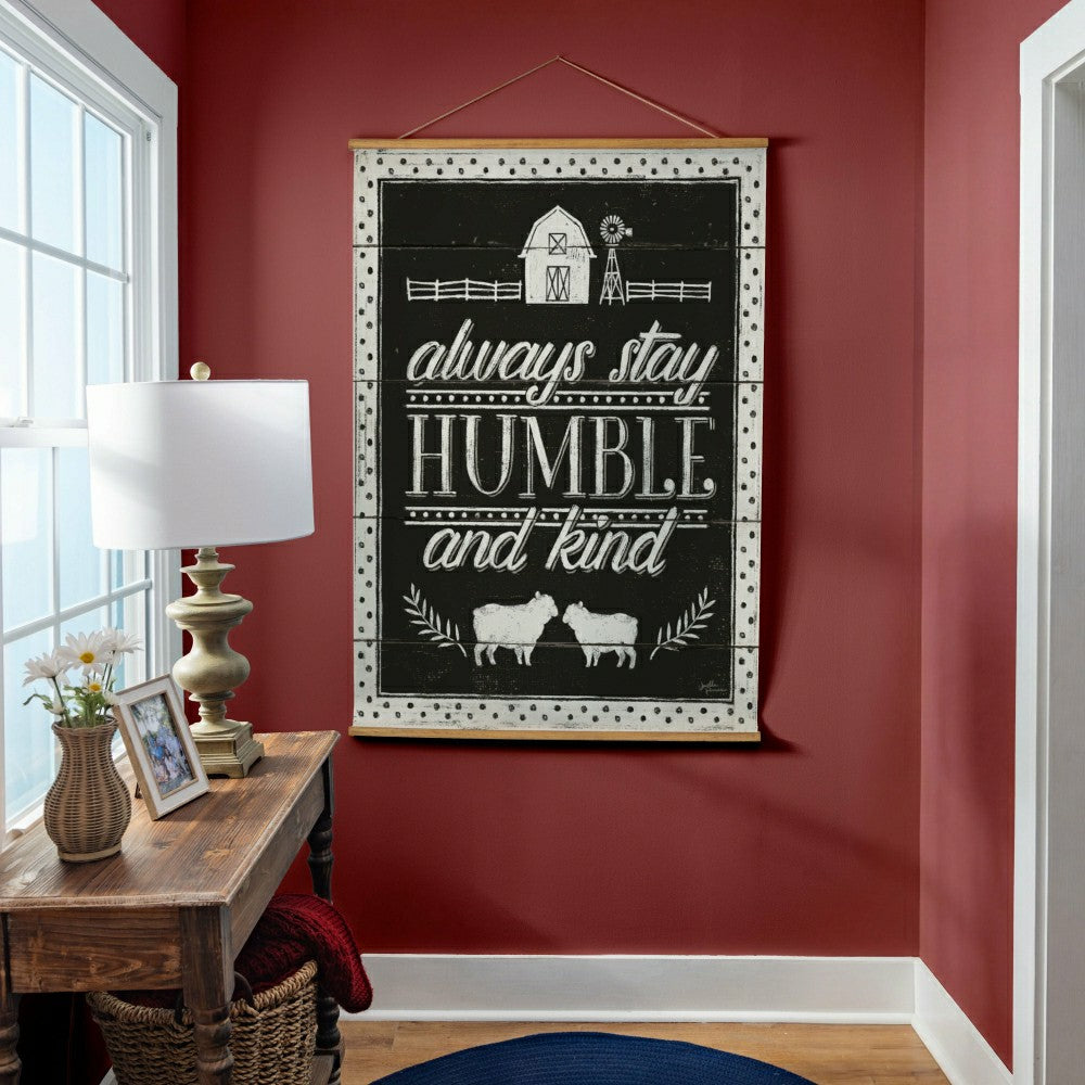 Plow & Hearth Heart of the Home, Indoor Wall Décor Canvas Tapestry, Always Stay Humb