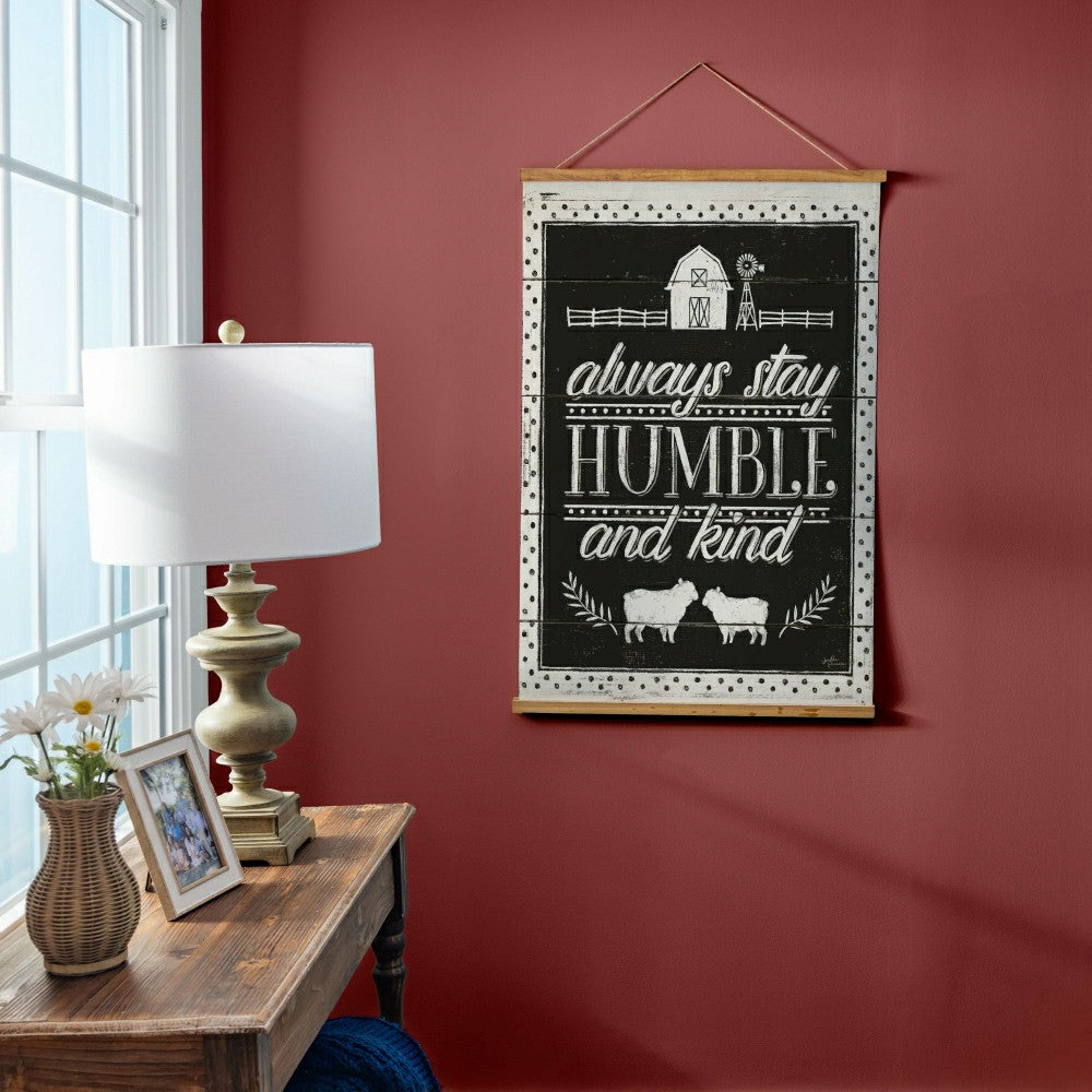 Plow & Hearth Heart of the Home, Indoor Wall Décor Canvas Tapestry, Always Stay Humb