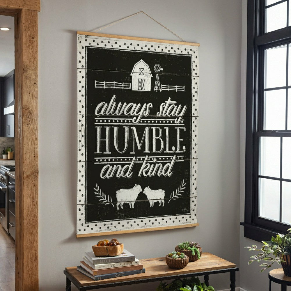 Plow & Hearth Heart of the Home, Indoor Wall Décor Canvas Tapestry, Always Stay Humb