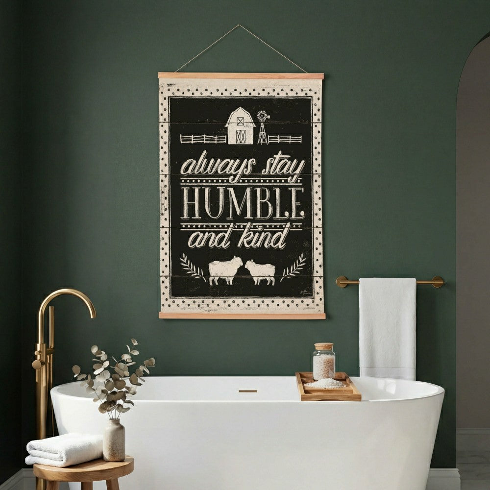 Plow & Hearth Heart of the Home, Indoor Wall Décor Canvas Tapestry, Always Stay Humb