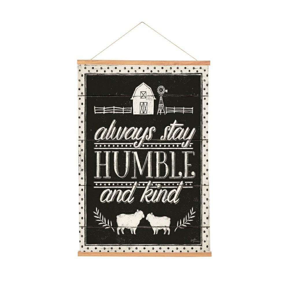 Plow & Hearth Heart of the Home, Indoor Wall Décor Canvas Tapestry, Always Stay Humb
