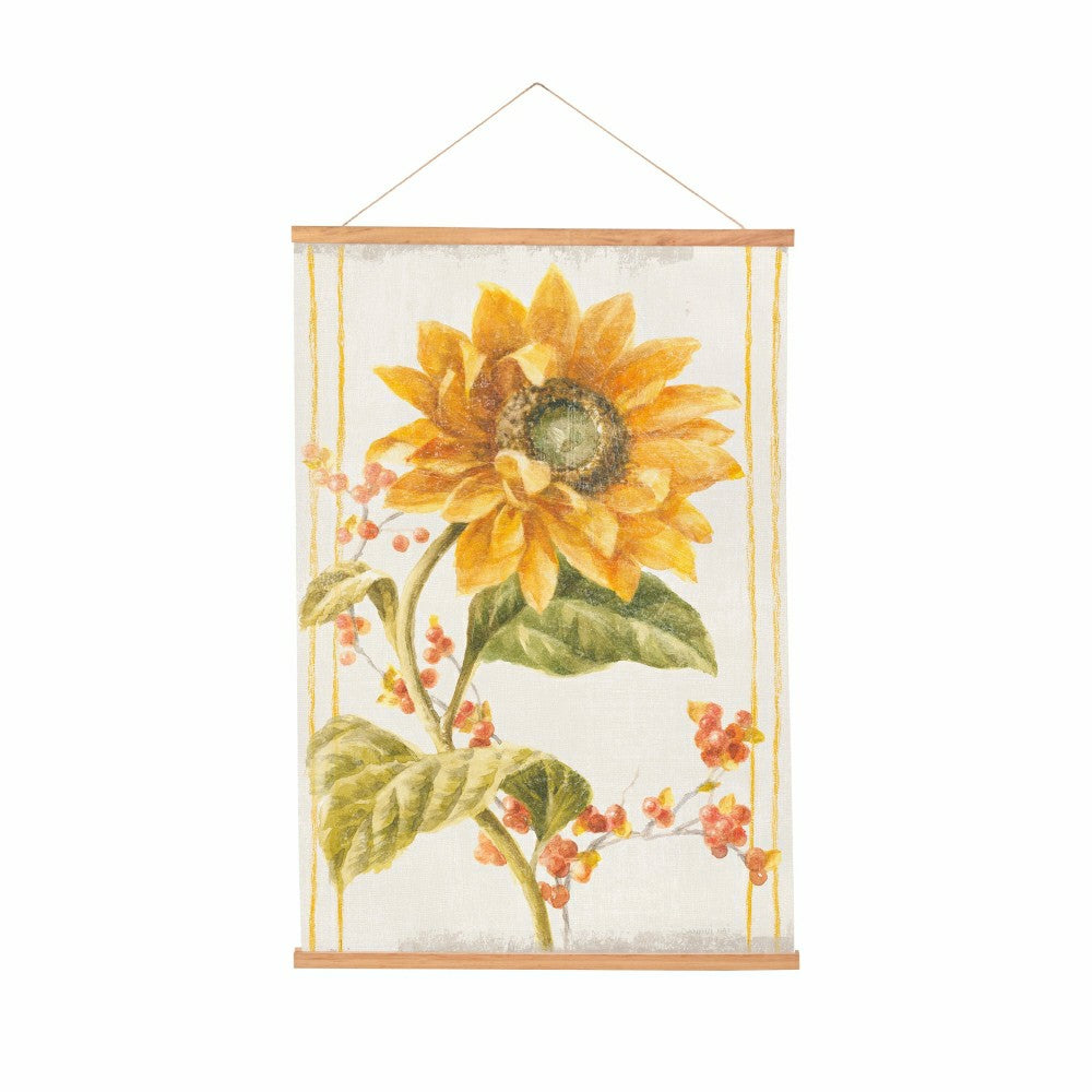 Plow & Hearth Hillside Pasture Indoor Wall Décor Canvas Tapestry, Sunflower