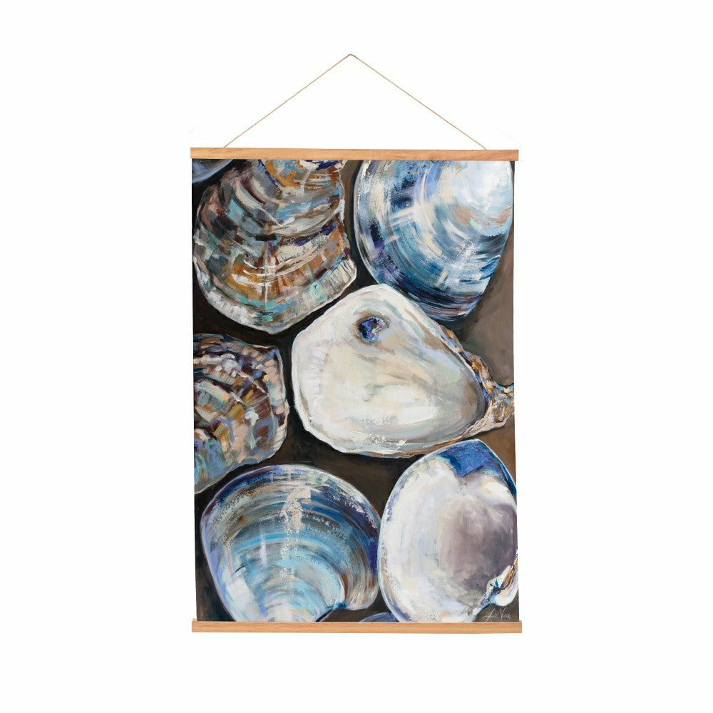 Plow & Hearth Seaside Retreat Indoor Wall Décor Canvas Tapestry, Shells