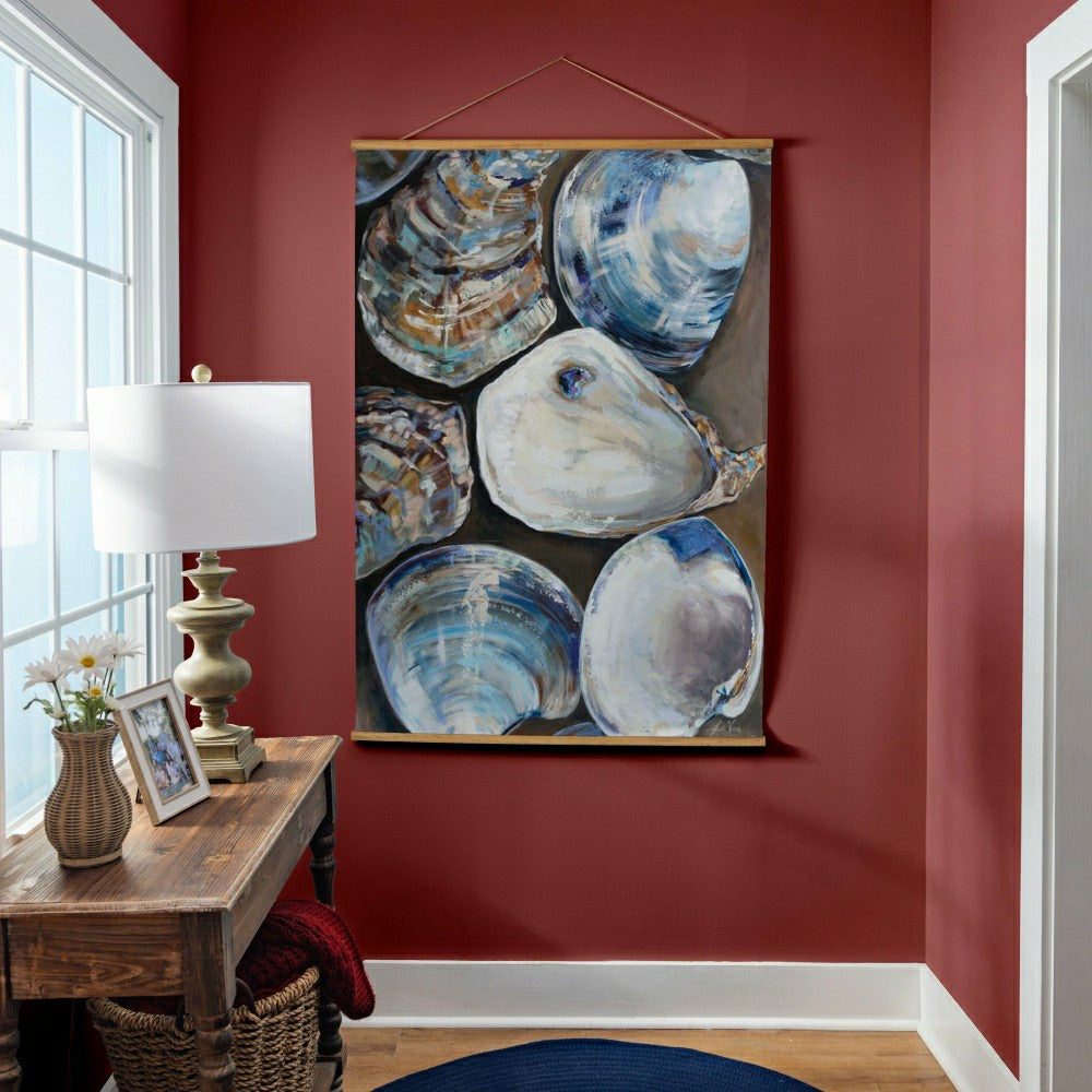 Plow & Hearth Seaside Retreat Indoor Wall Décor Canvas Tapestry, Shells