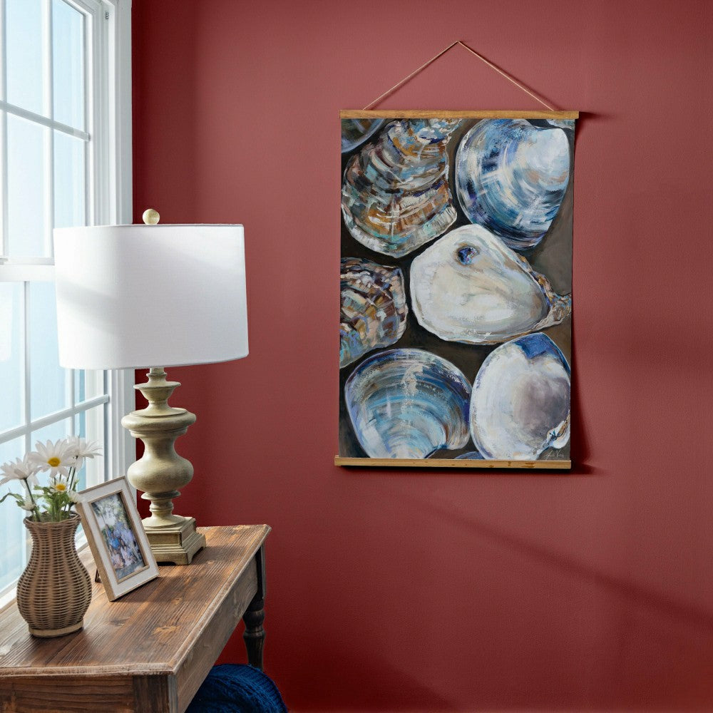 Plow & Hearth Seaside Retreat Indoor Wall Décor Canvas Tapestry, Shells