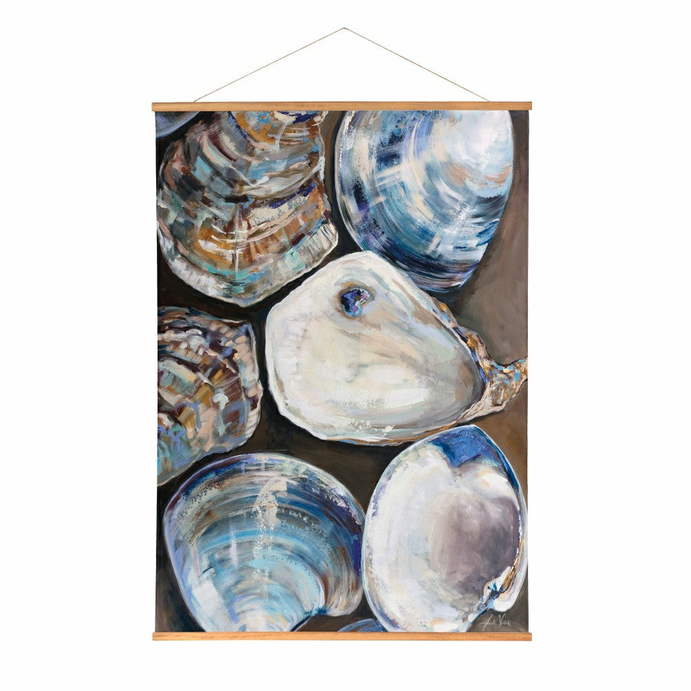 Plow & Hearth Seaside Retreat Indoor Wall Décor Canvas Tapestry, Shells