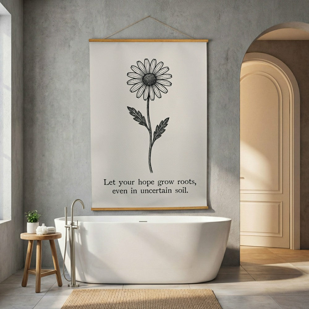 Plow & Hearth Heart of the Home Indoor Wall Décor Canvas Tapestry, Let Your Hope Gro