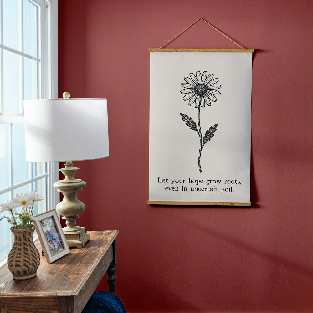 Plow & Hearth Heart of the Home Indoor Wall Décor Canvas Tapestry, Let Your Hope Gro