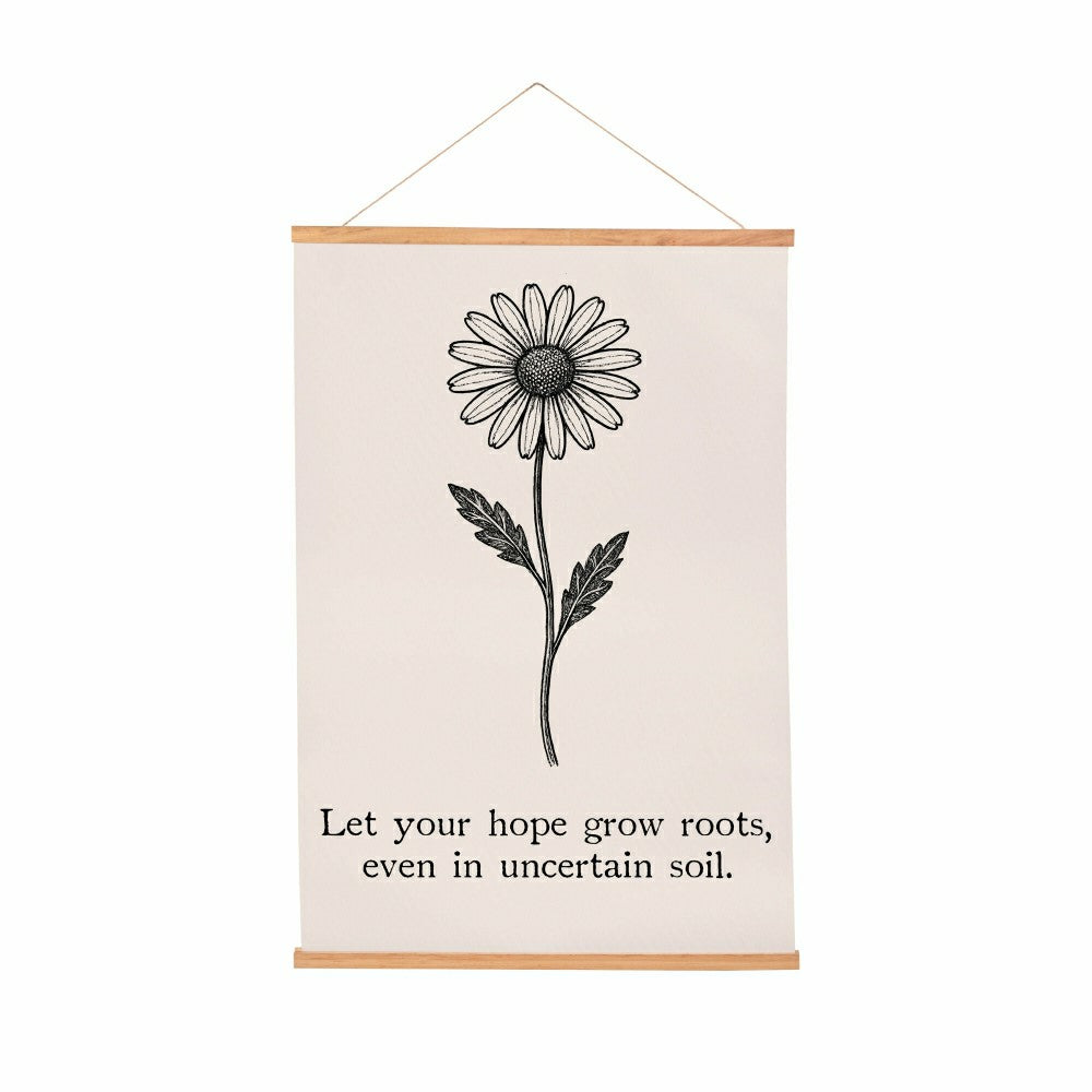 Plow & Hearth Heart of the Home Indoor Wall Décor Canvas Tapestry, Let Your Hope Gro
