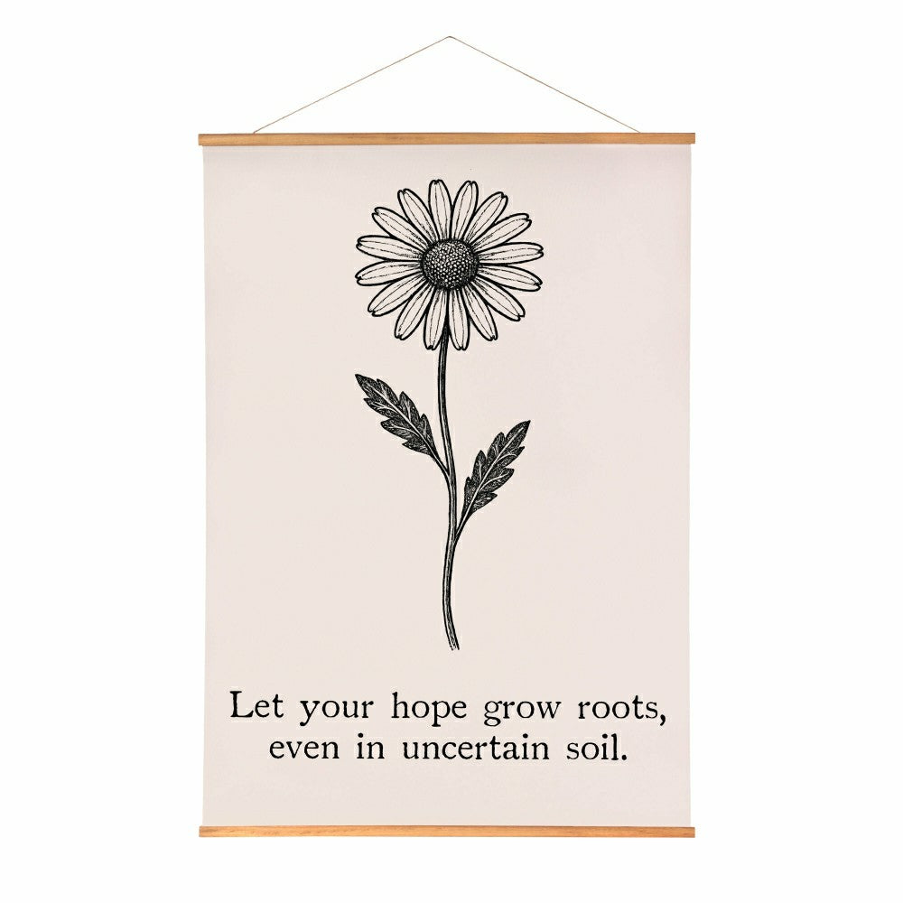 Plow & Hearth Heart of the Home Indoor Wall Décor Canvas Tapestry, Let Your Hope Gro