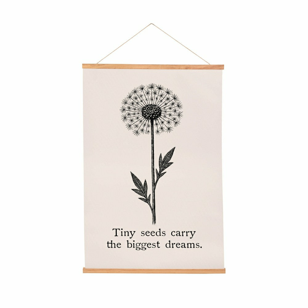 Plow & Hearth Heart of the Home Indoor Wall Décor Canvas Tapestry, Tiny Seeds Carry