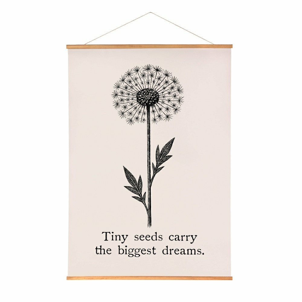 Plow & Hearth Heart of the Home Indoor Wall Décor Canvas Tapestry, Tiny Seeds Carry