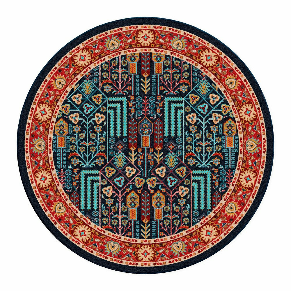 Plow & Hearth Mount Joy Area Rug With EnduraStran Construction, 7'7" Round