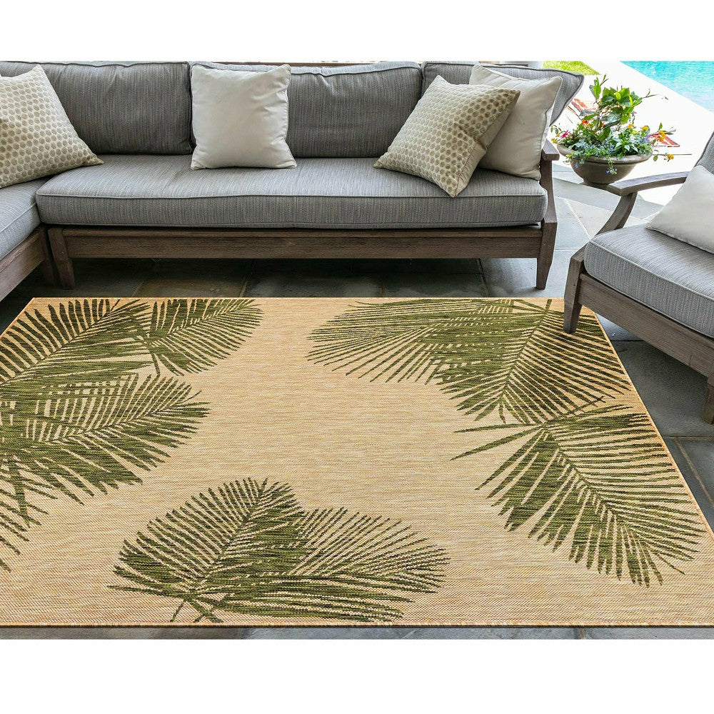 Plow & Hearth Indoor/Outdoor Textured Palms Polypropylene Rug, 4'10" x 7'6"