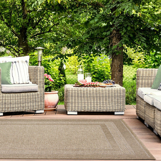 Plow & Hearth Indoor/Outdoor Beachcomber Border Rug