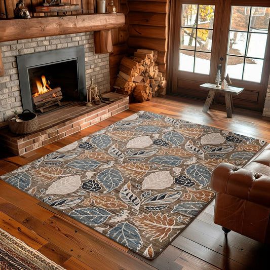 Plow & Hearth Leaves EnduraStran Area Rug, 4' x 5'