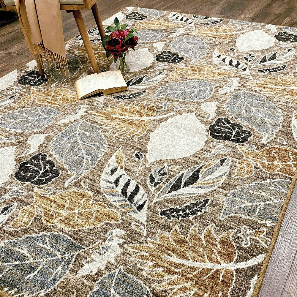 Plow & Hearth Leaves EnduraStran Area Rug, 4' x 5'