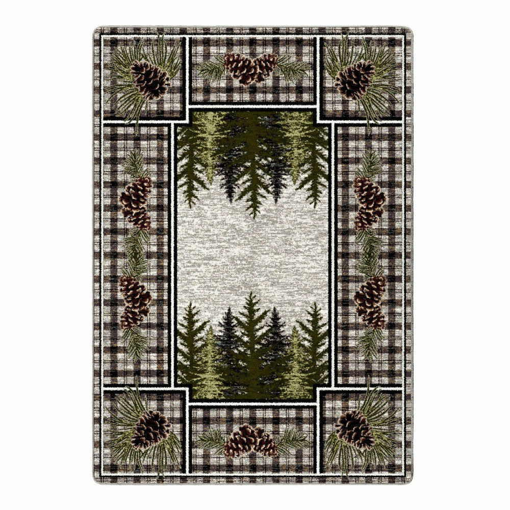 Plow & Hearth Pine Cone Valley Plaid Rug