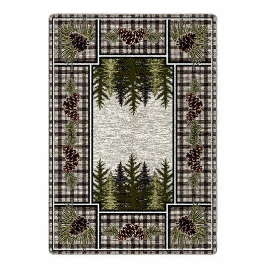 Plow & Hearth Pine Cone Valley Plaid Rug
