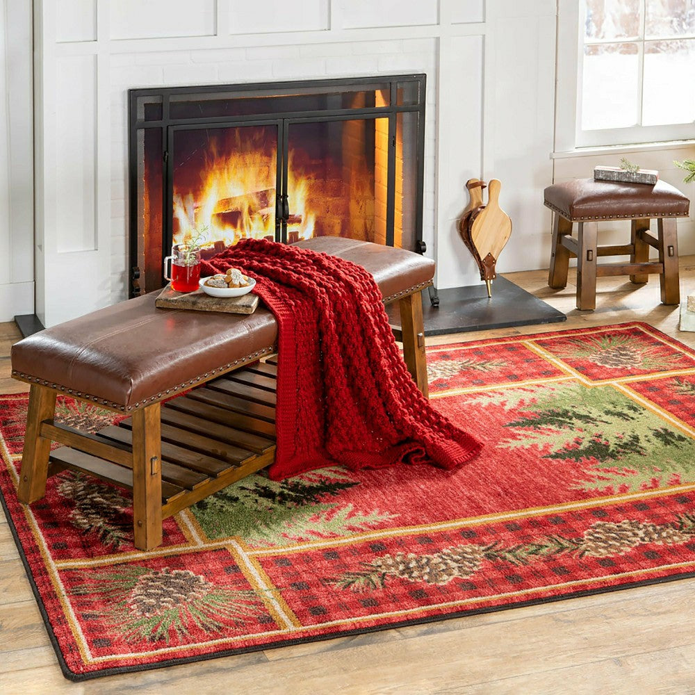 Plow & Hearth Pine Cone Valley Plaid Rug