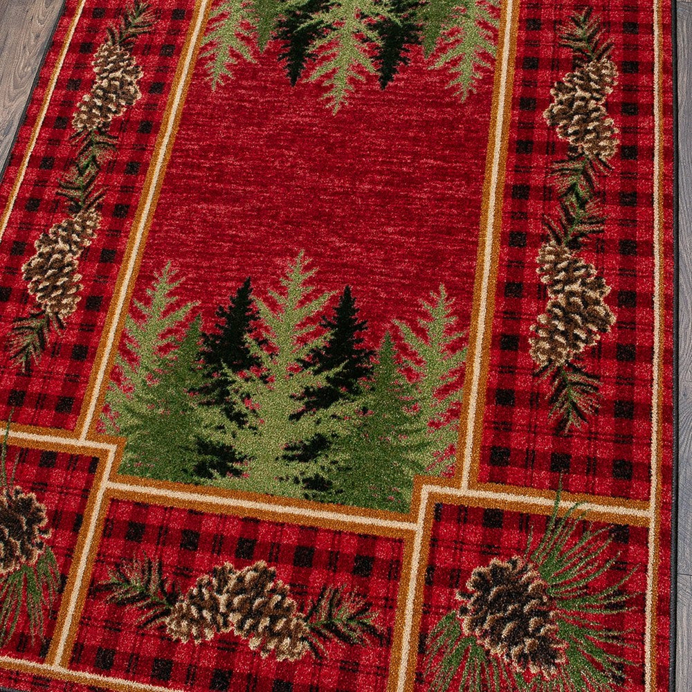 Plow & Hearth Pine Cone Valley Plaid Rug