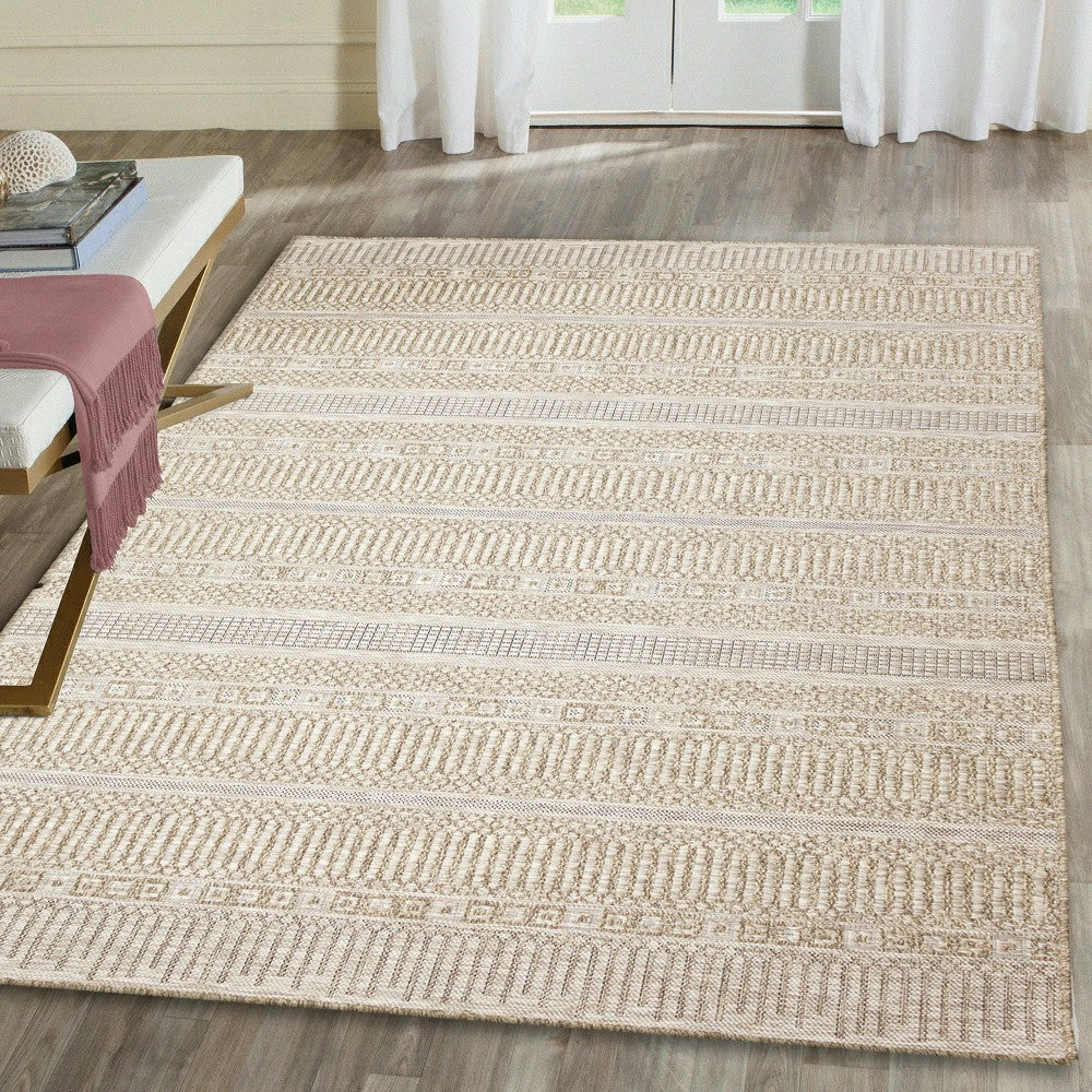 Plow & Hearth Indoor/Outdoor Beachcomber Striped Rug, 7'10" x 9'10"
