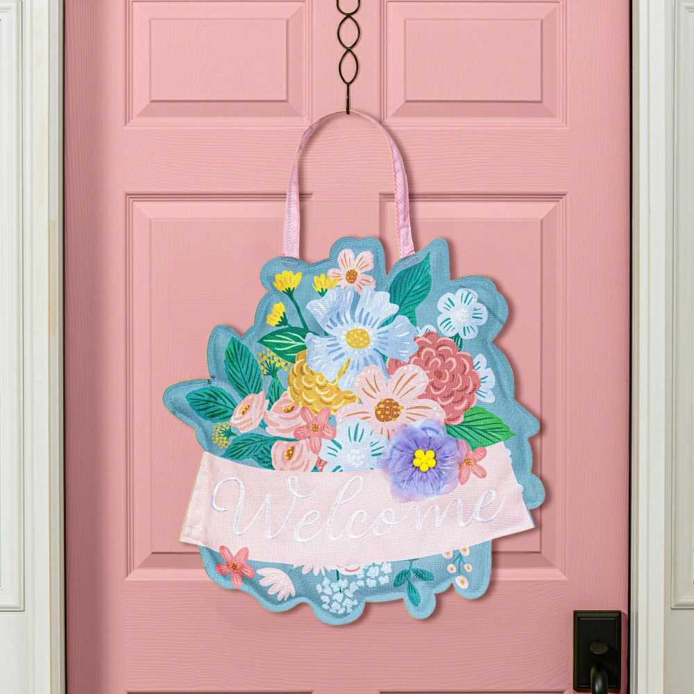 Plow & Hearth What She Shed Floral Door Decor