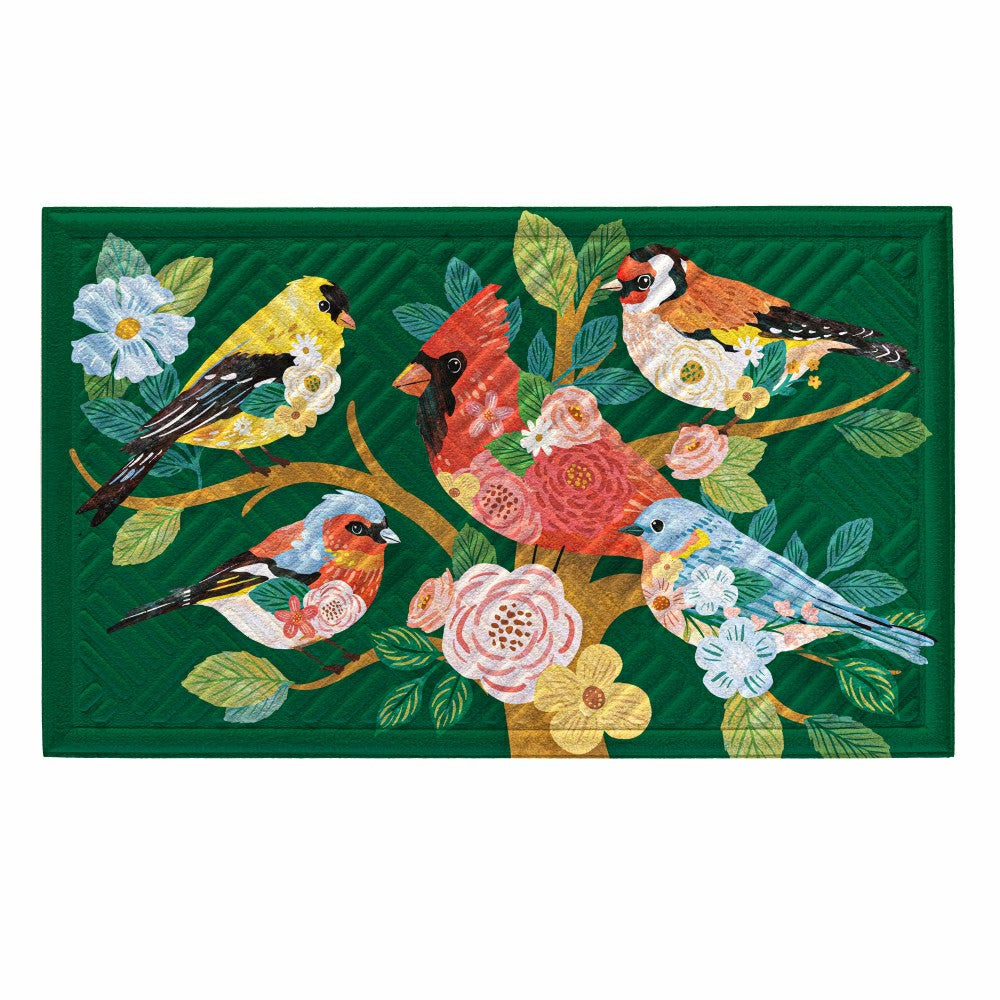 Plow & Hearth Cottage Garden Birds Embossed Mat
