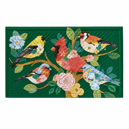 Plow & Hearth Cottage Garden Birds Embossed Mat