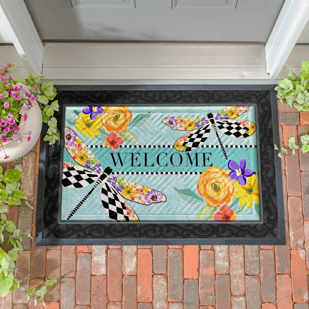 Plow & Hearth Mack Childs Dragonfly Embossed Mat