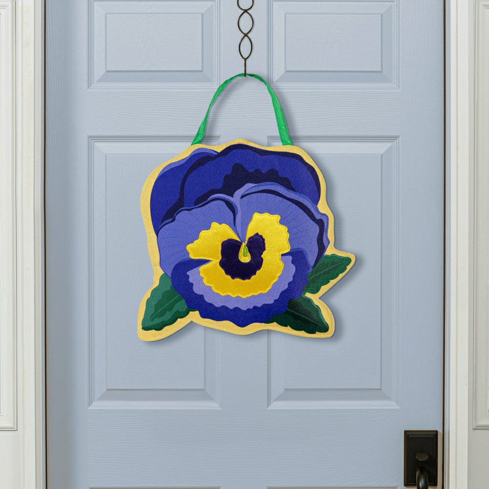 Plow & Hearth Vibrant Pansies & Dogwood Blossom Door Decor