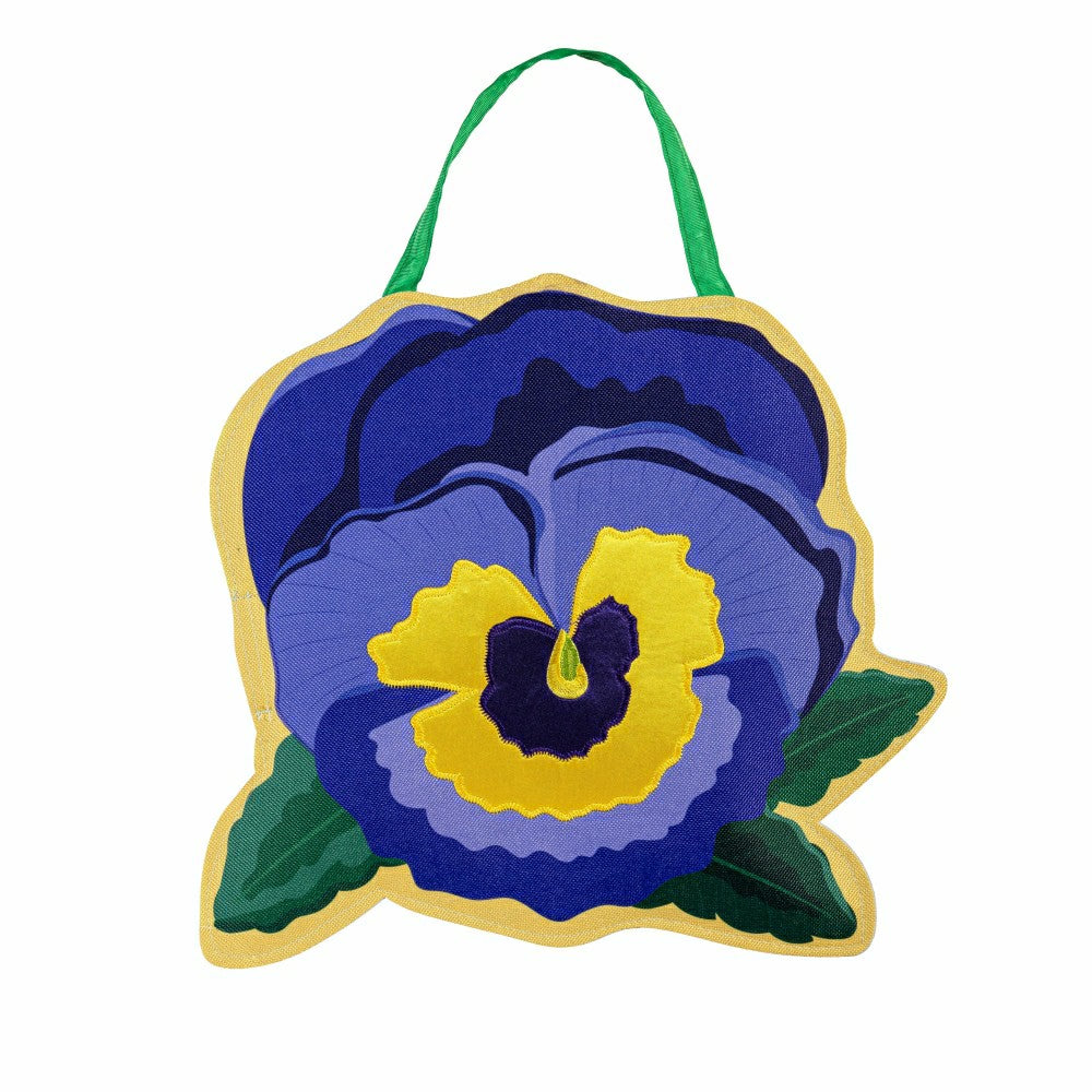 Plow & Hearth Vibrant Pansies & Dogwood Blossom Door Decor
