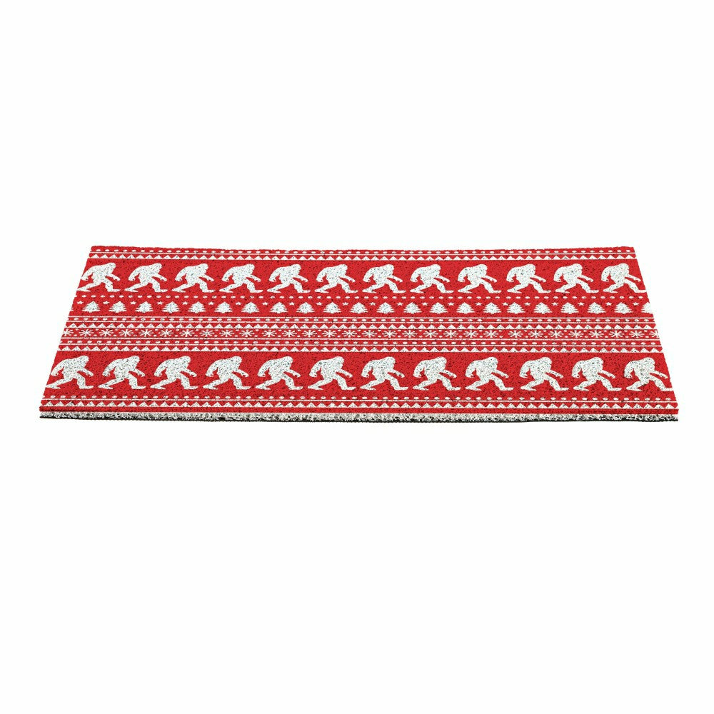 Plow & Hearth High Country Bigfoot Christmas Sweater PVC Trapper Mat, 28"x16"