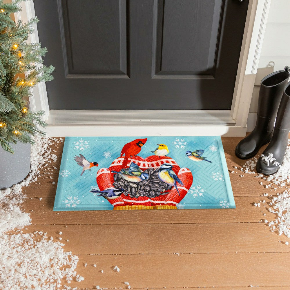 Plow & Hearth Welcome Bird Friends Embossed Mat