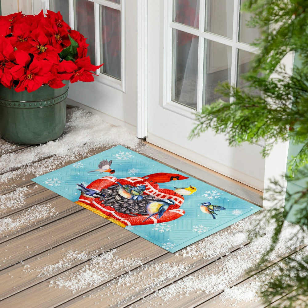 Plow & Hearth Welcome Bird Friends Embossed Mat