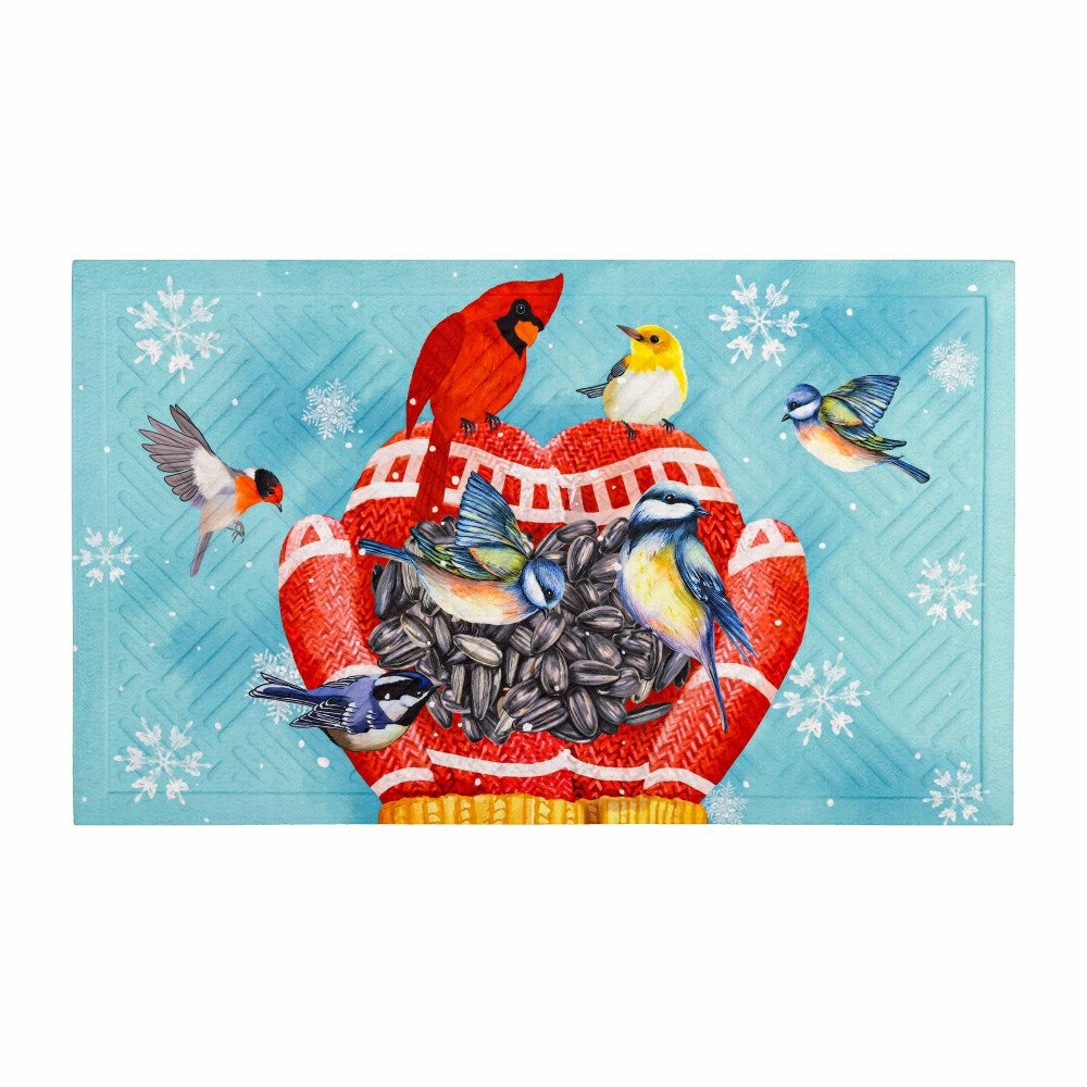 Plow & Hearth Welcome Bird Friends Embossed Mat