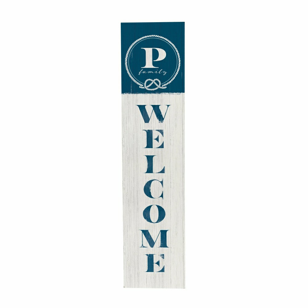 Plow & Hearth Coastal Porch Leaner Nautical Monogram 46" P