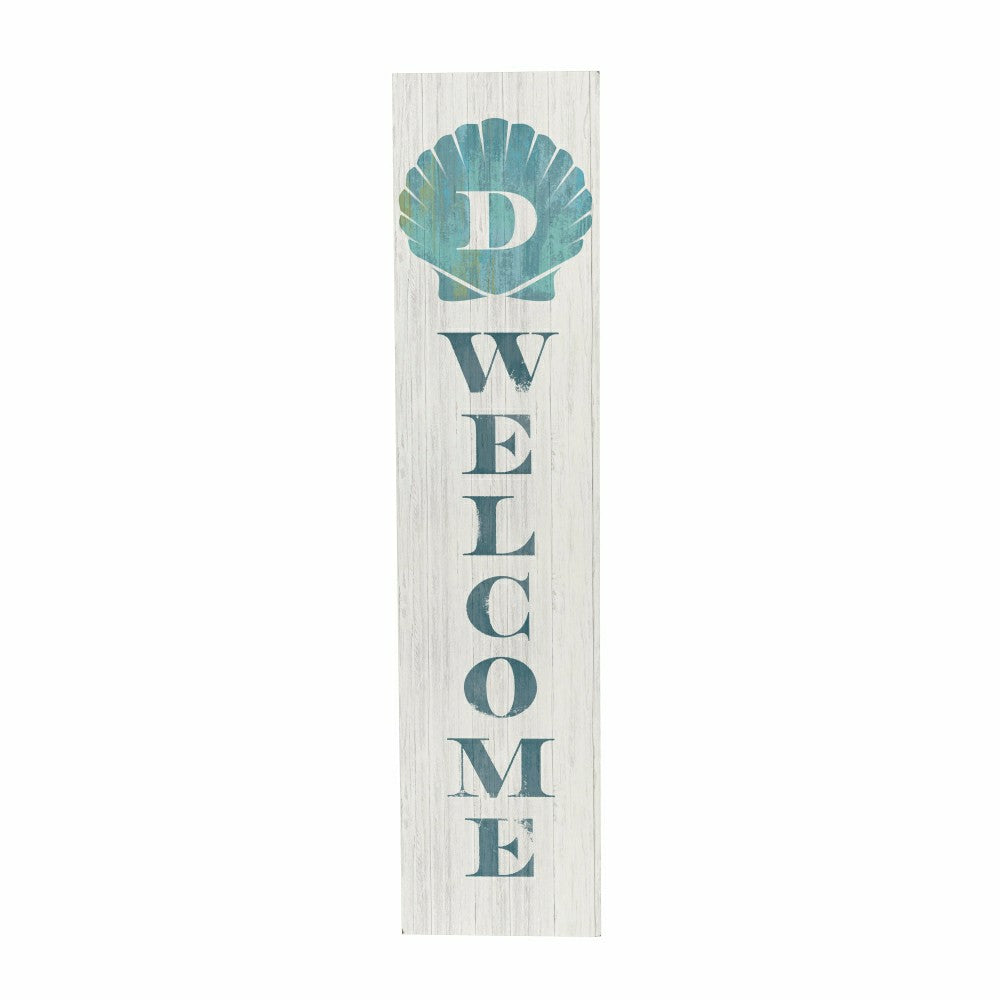 Plow & Hearth Coastal Porch Leaner Shell Monogram 46" D