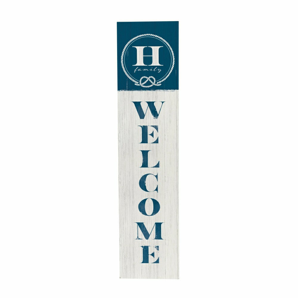 Plow & Hearth Coastal Porch Leaner Nautical Monogram 46" H