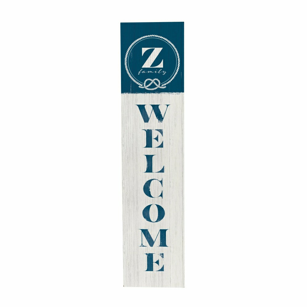 Plow & Hearth Coastal Porch Leaner Nautical Monogram 46" Z